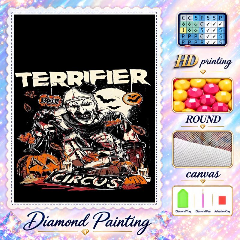 Terrifier Art the Clown Diamond Painting Kit 5D Full Drill DIY Diamond Mosaic Wall Art Home Decor