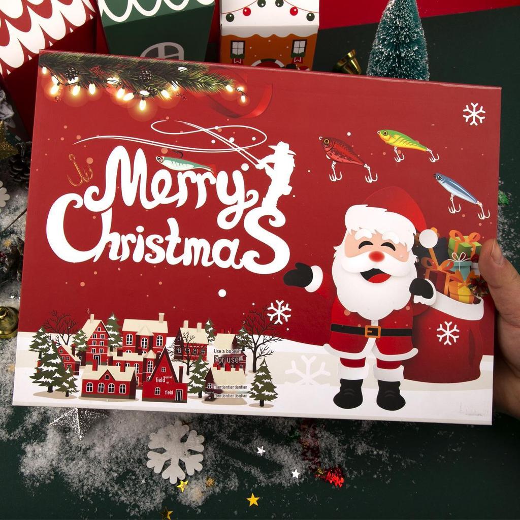 Креативный рождественский набор рыболовных приманок: Приманки для пресноводной форели, окуня и лосося с крючками