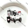 Y2K Retro Pearl Bear 3D Wing Bow Short Press On Nails Fake Nail Tips Party Birthday Gift Accessories
