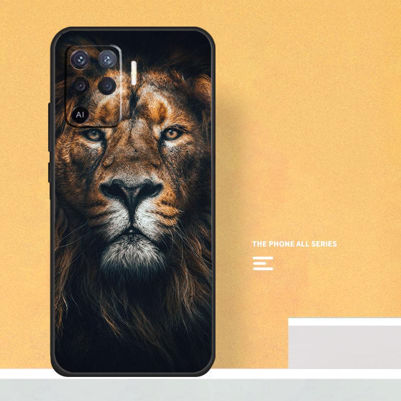 Lion Head Case For Oppo A40 A60 A80 A78 A98 A58 A38 A18 A54 A74 A94 A96 A76 A16 A15 A17 A57 A5 A6 Pro