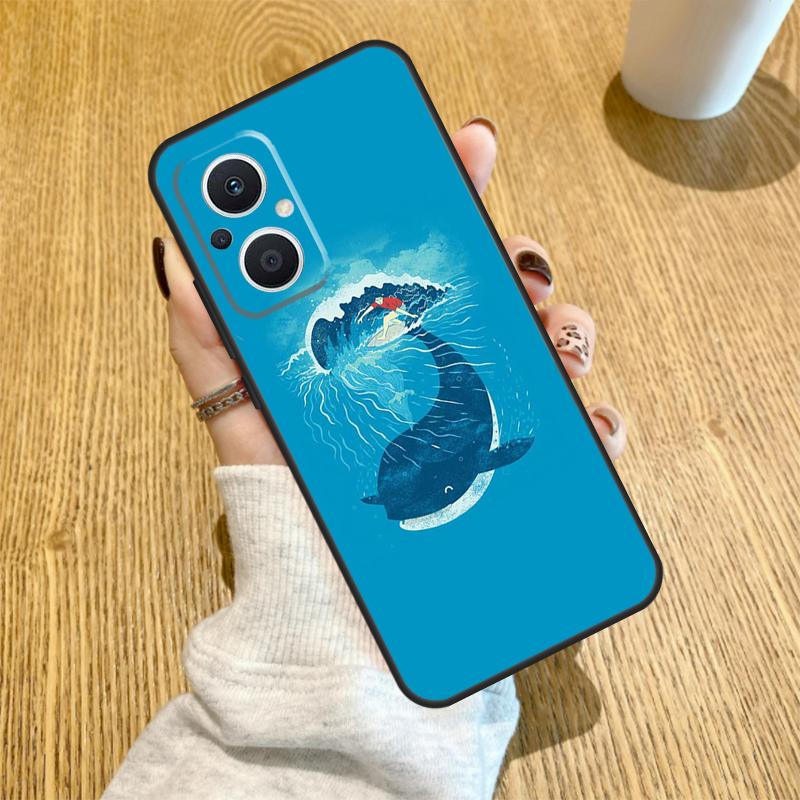 Чехол-флип Кит Рыба Волна Море для OPPO Reno 13 F 14F 12F 11F 8T 7 8 Lite 10 11 12 14 OPPO Find X5 X6 X8 X9 Pro