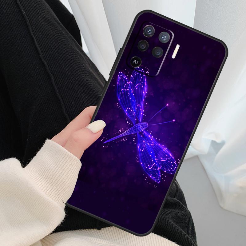 Colorful Dragonfly Case For Oppo A17 A57 A77 A40 A78 A54 A74 A94 A76 A16 A96 A18 A60 A80 A38 A58 A98 A15 A5 Pro