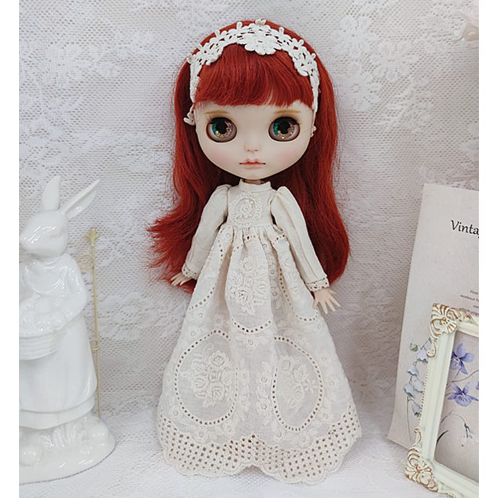 Rakulifey Blythe Одежда Наряд Одежда Платье Нео Блайт Костюм Бежевый Для Obitsu 24