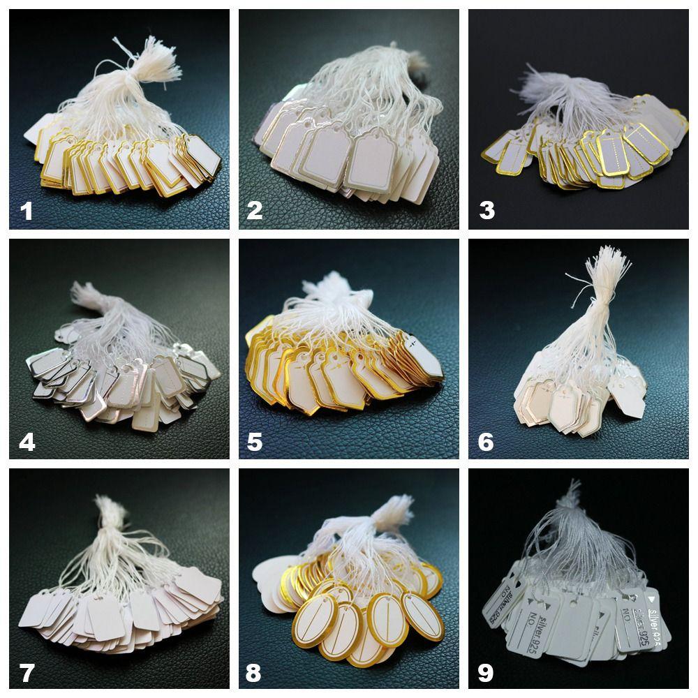 Пустой Золотой/Серебряный Край Картон Дисплей Инструмент Подвесные Бирки Ювелирные Подвесные Бирки Ювелирные Ценники