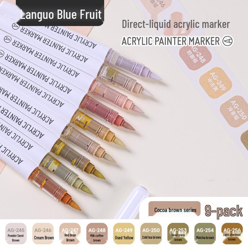 Misty Rain Blue Series Children's Liquid Acrylic Markers - New Colors for Drawing and Painting