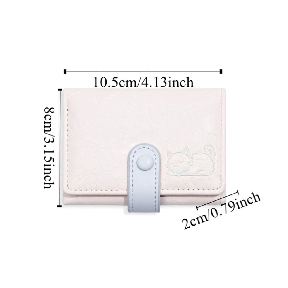 Милый Короткий Кожаный Кошелек PU Кожаный Трехскладной Кошелек Универсальный Кошелек с Принтом Кошки Для Девочек