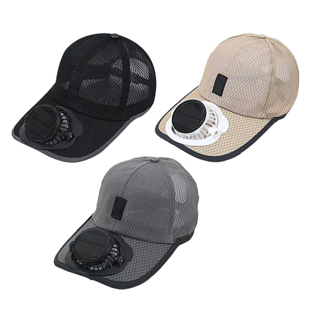 Unisex Solar Fan Baseball Cap USB Rechargeable Cooling Sun Protection Mesh Hat for Summer Travel Outdoor Leisure Sports
