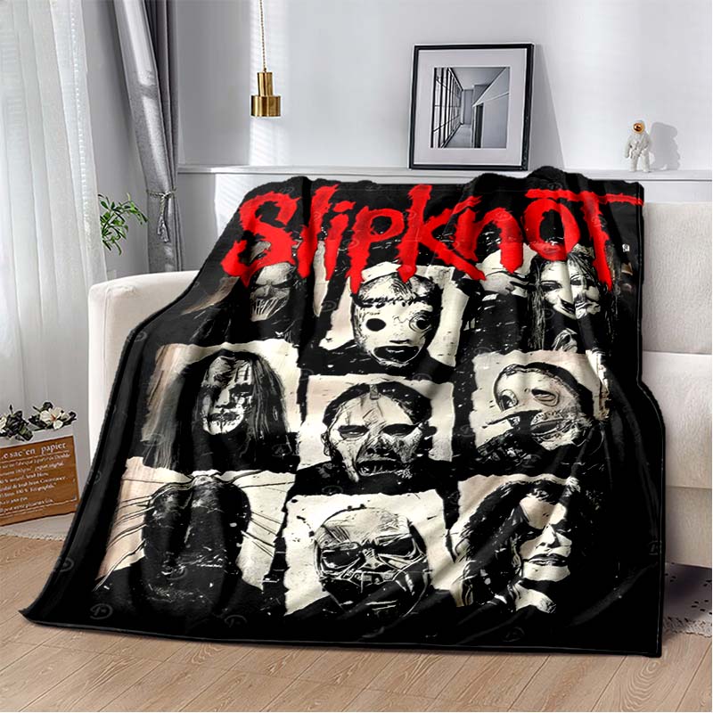 Heavy Metal Band Rap-Metal Music S-Slipknot Album Cover Printed Blanket Flannel Soft Warm Sofa Bed Portable Office Gift Blanket