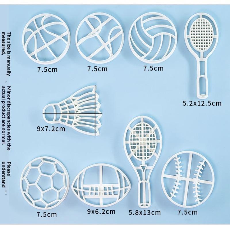 Sports Ball Baking Cutter Non-Toxic Easy Demold Rugby Tennis Football Shaped Mold for Kids Baking Class Activity