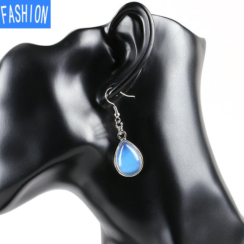 Европейские и американские модные женские серьги с каплями воды, женские серьги с натуральными полудрагоценными кристаллами, простые серьги