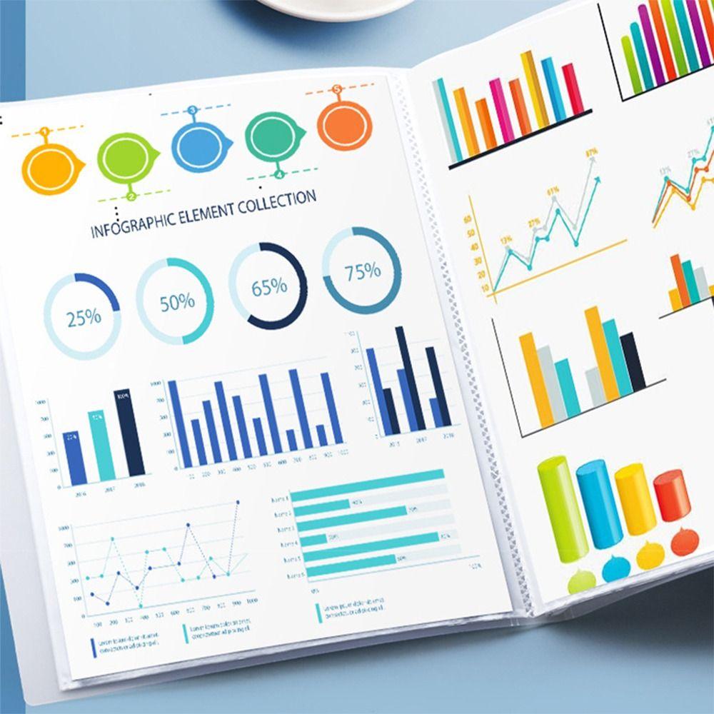 Waterproof Storage Booklet 20/30/60/100 Pages A4 File Folder High Quality File Bag Student Gift