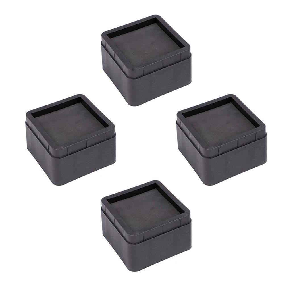 4 шт. прочные штабелируемые подставки для кроватей черные квадратные 2-дюймовые ножки мебели защитные напольные ножки