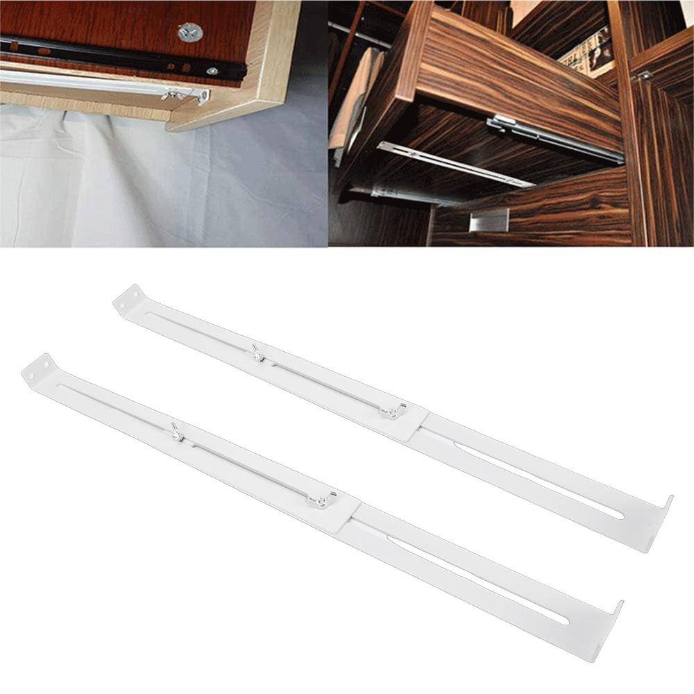 4pcs Silver Drawer Support Bracket Carbon Steel Drawer Reinforcement Bracket Kitchen