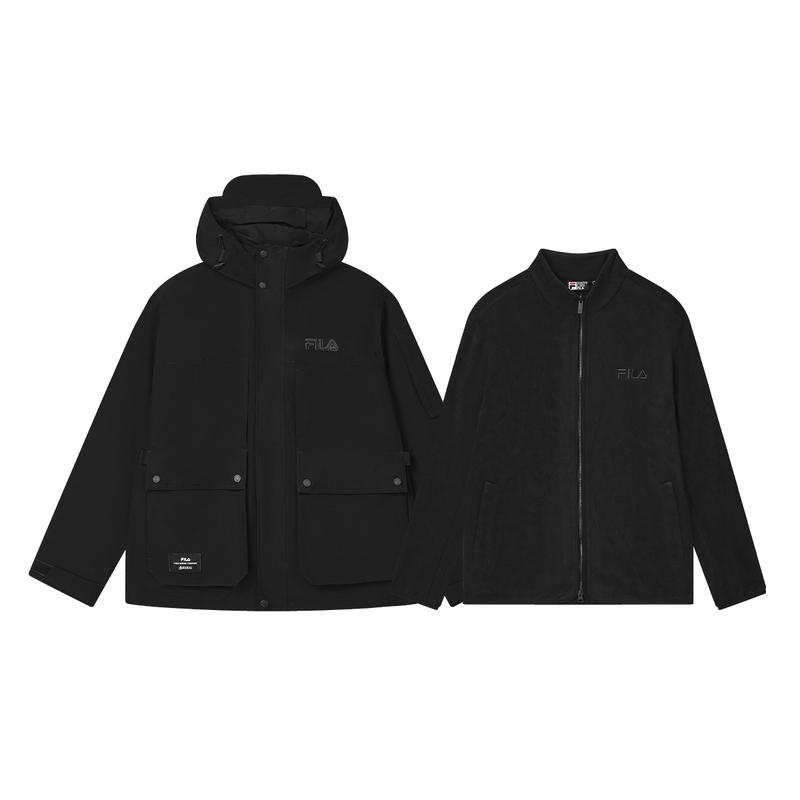 FILA HERITAGE Windbreaker Jacket Men's Jet Black F11M448706FBK