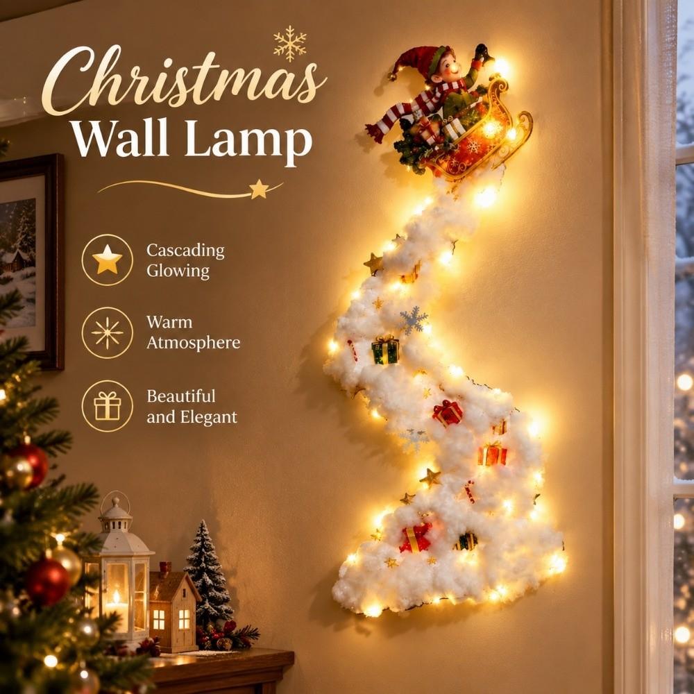 Cascading Glowing Christmas Wall Lamp Star Wall Decor Santa Light Home