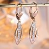 Creative Gold Color Leaf Dangle Earrings for Women Vintage Fashion Zircon Party Jewelry Birthday Anniversary Gifts