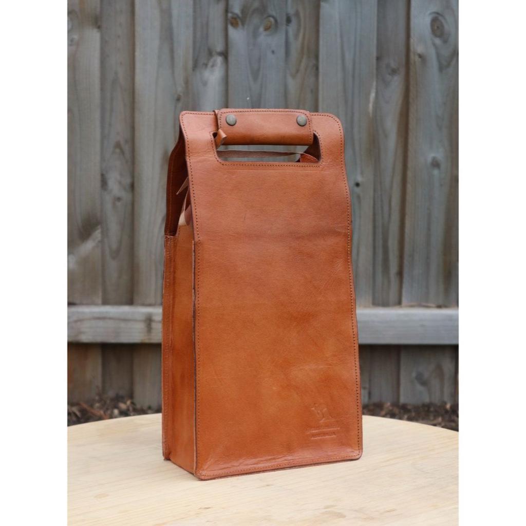 Кожаная переноска для вина: Дорожный чехол на 2 бутылки | Уникальный дизайн | Защитная вставка для бутылок | Ручная работа
