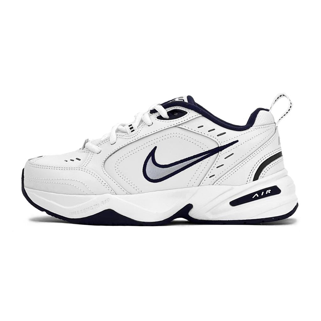 Nike Air Monarch 4 Синтетическая кожа, Кожа Низкие Кроссовки на толстой подошве Унисекс Белый Черный 415445-102(TeamS-S-BOX)