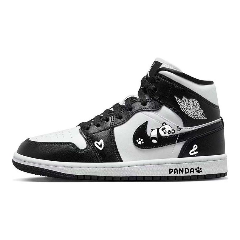Jordan Air Jordan 1 Mid Винтажные Баскетбольные Кроссовки Женские Черно-Белые DV0991-101(Команда56-)