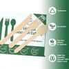 100% Compostable Wooden Cutlery Set 300PCS 160mm 50 Knives 100 Forks 150 Spoons Disposable Biodegradable with PlasticFree Packa