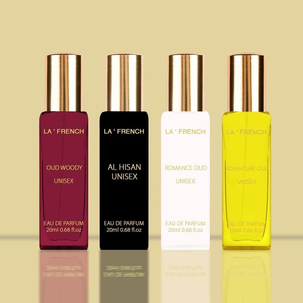 Подарочный набор духов La French Oudh 4x20 мл | Сверхстойкий парфюмированный аромат уда | Парфюмированная вода
