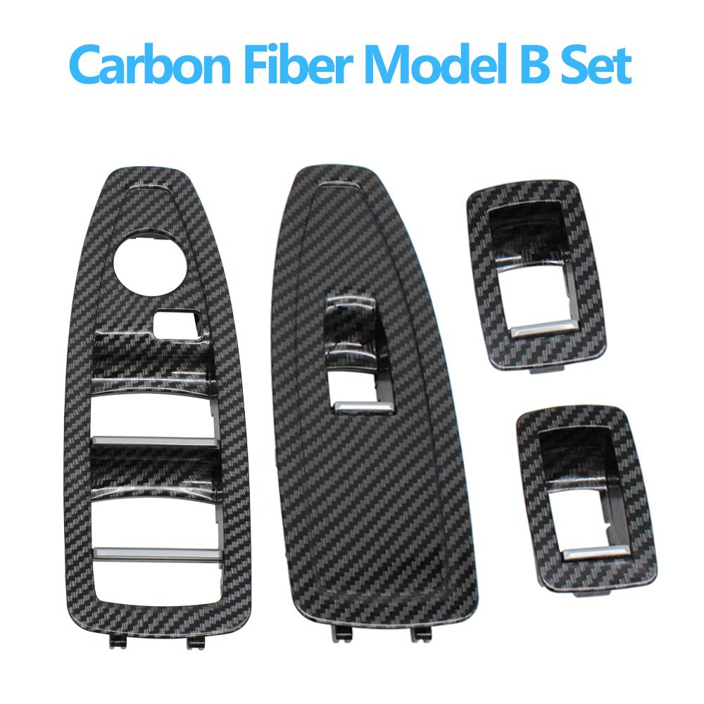 Car Interior Door Carbon Fiber Window Lift Switch Button Panel Trim Cover Replace For BMW 1 3 Series F20 F30 F31 F34