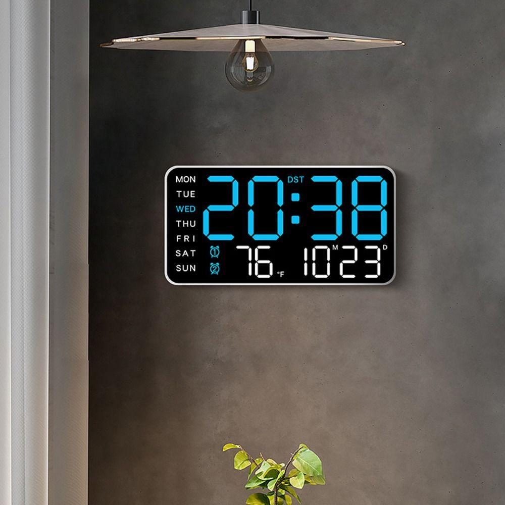 Wall-mounted Electronic Wall Clock Temperature Display Table Clock Digital LED Clocks for Bedroom