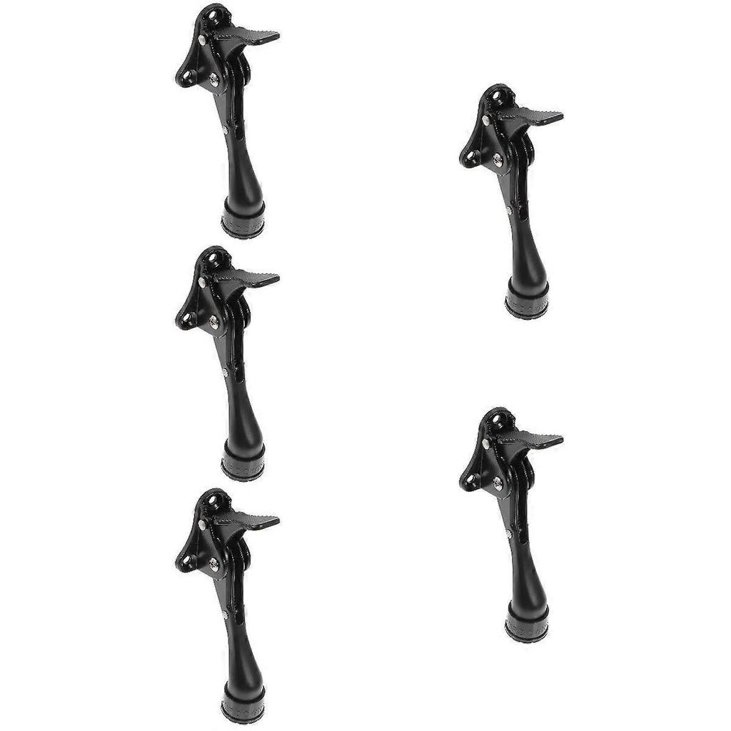 5Pcs Black Door Stopper for Bottom of Door with Semi Automatic Step