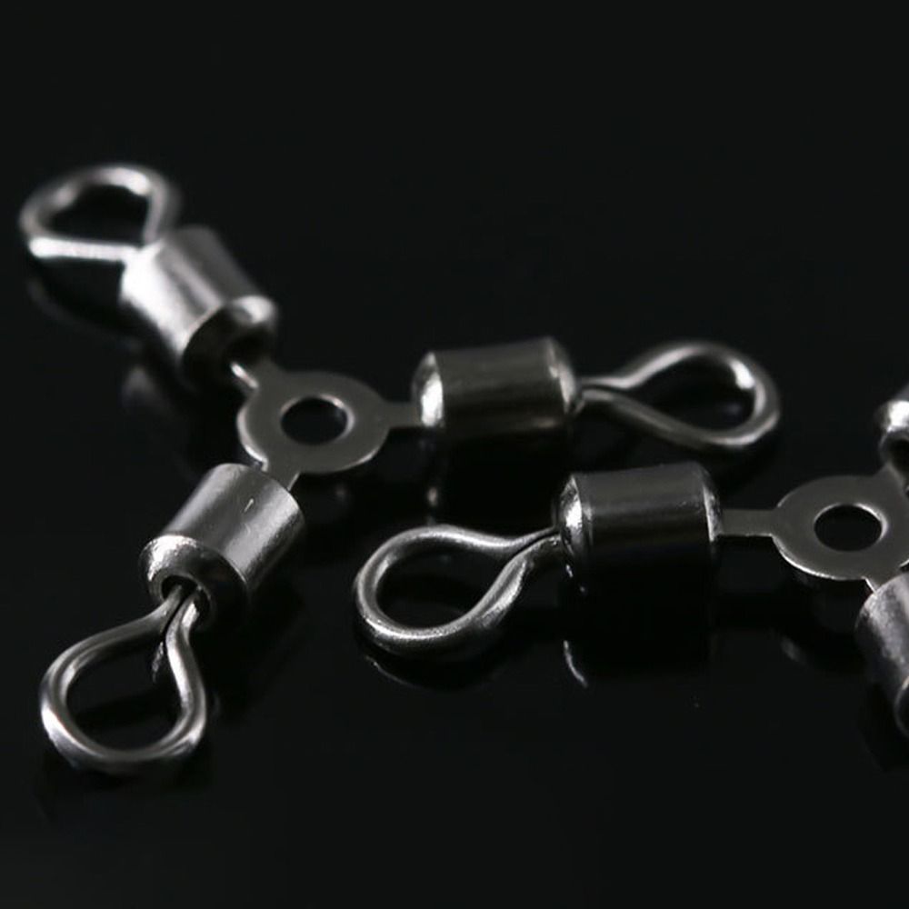 Hot High Quality Durable 3 way Bearing Fishing Rolling Swivels Connector Tackle Solid Rings