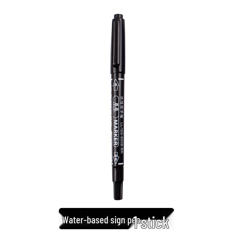 **Двусторонний детский маркер для рисования - Черный/Красный/Синий, Тонкий кончик, На водной основе**