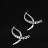 925 Silver Douyin Cross & Diamond Earrings: Front-Back Dynamic Twisted Fairy Design