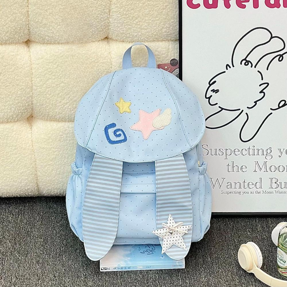 Сумка с кроличьими ушками в горошек Милая Свежая Mochila Студенческая Mochilas Mujer 2026 Новые Рюкзаки Рюкзак для Подростков Девочек Bolsas Feminina