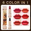 6 Color In 1 Women Lipstick Double Tube Mist Matte Face Not Easy To Take Off Makeup Makeup Cosmetic