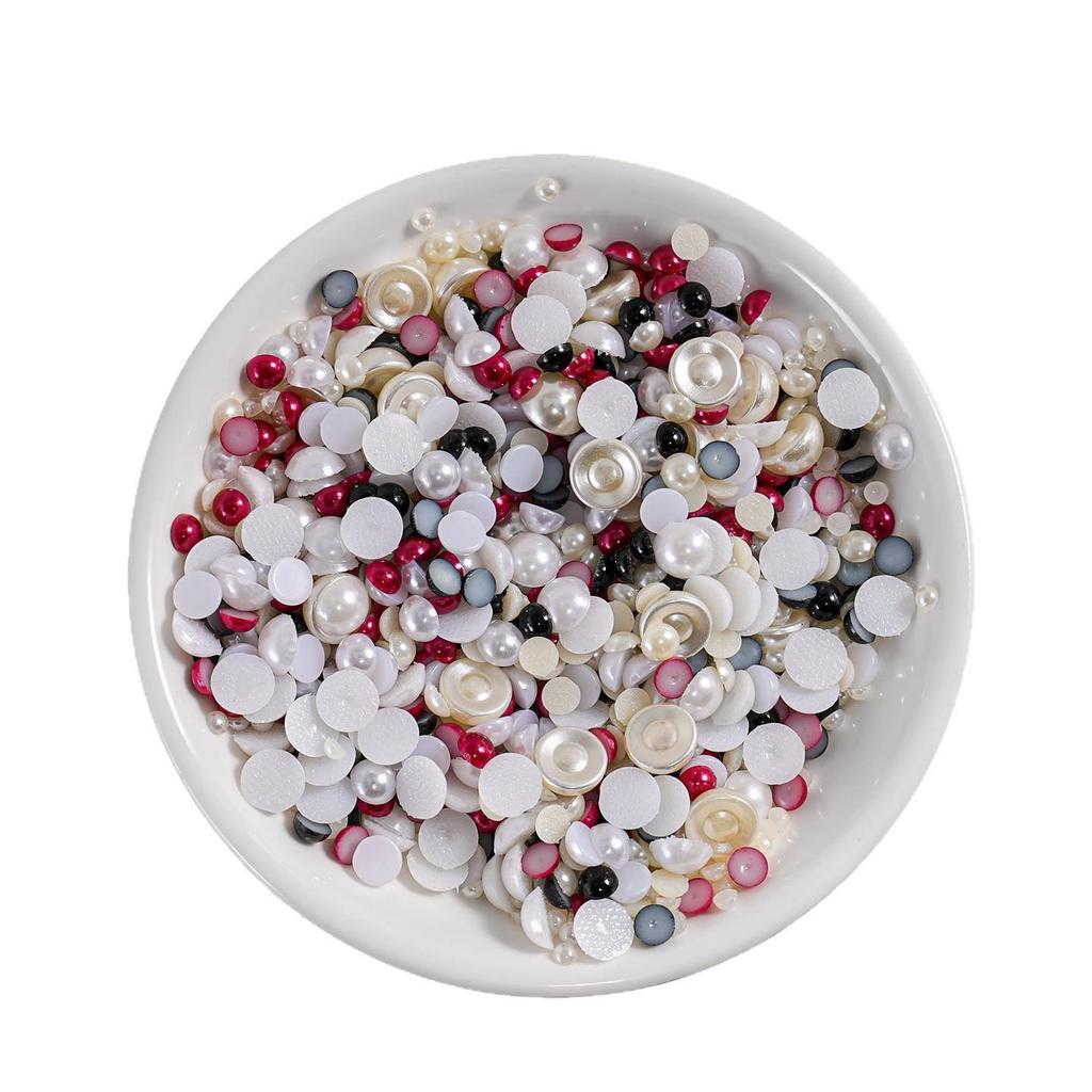Жемчужные полукруглые бусины из АБС-пластика для изготовления бижутерии, аксессуаров для волос, патчей на телефон, сережек, дизайна ногтей, поделок своими руками