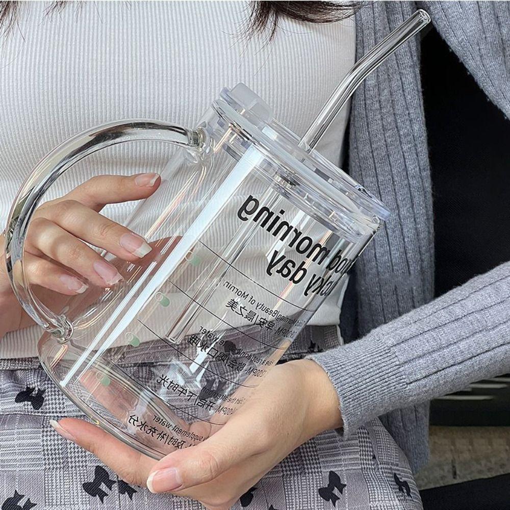 Чашка для воды с крышкой, чашка для воды, 1000 мл, большая емкость, чашка для завтрака, подарочная бутылка для сока, молока, домашний офис