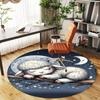 1PC Lamb Moon Stars Round Chair mat Area Rug - Non-Slip, Floor Mat for Office, Bedroom, home decor Christmas Gift c0528034