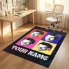 Personalized Crystal Velvet Carpet,Harry Styles Custom Printed Name, Plush Area Rug For Home Indoor Decor