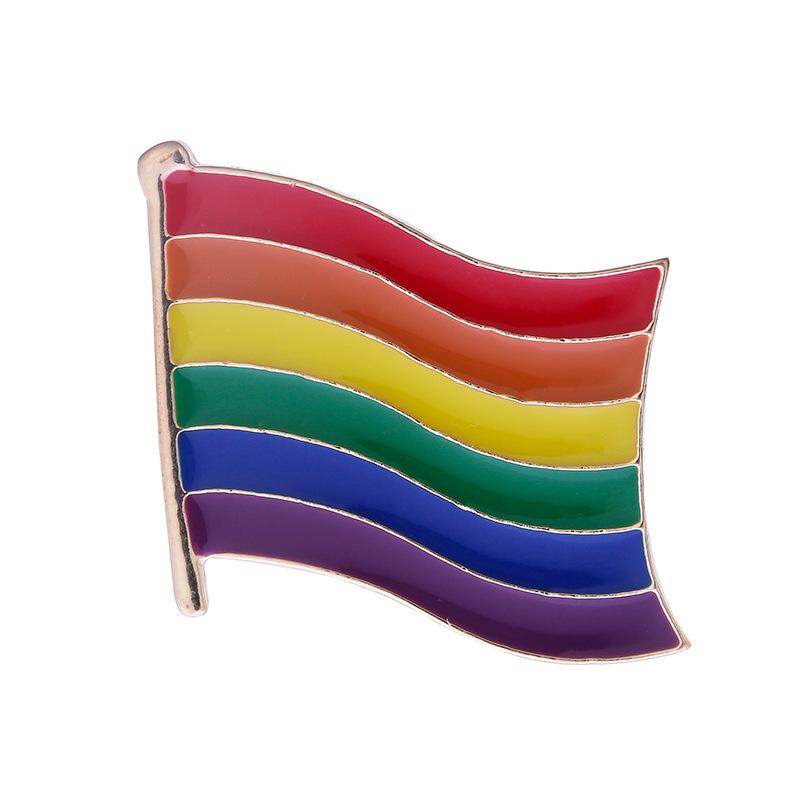 Creative Six-Color Rainbow Bridge Brooch - Peace Alloy Enamel Pin for Denim Bags