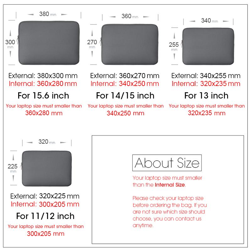Portable Laptops Sleeve Portable Briefcase Carry Accessory 13/14/15/16 Inch For Macbook Laptop Tablet For Office School Notebook
