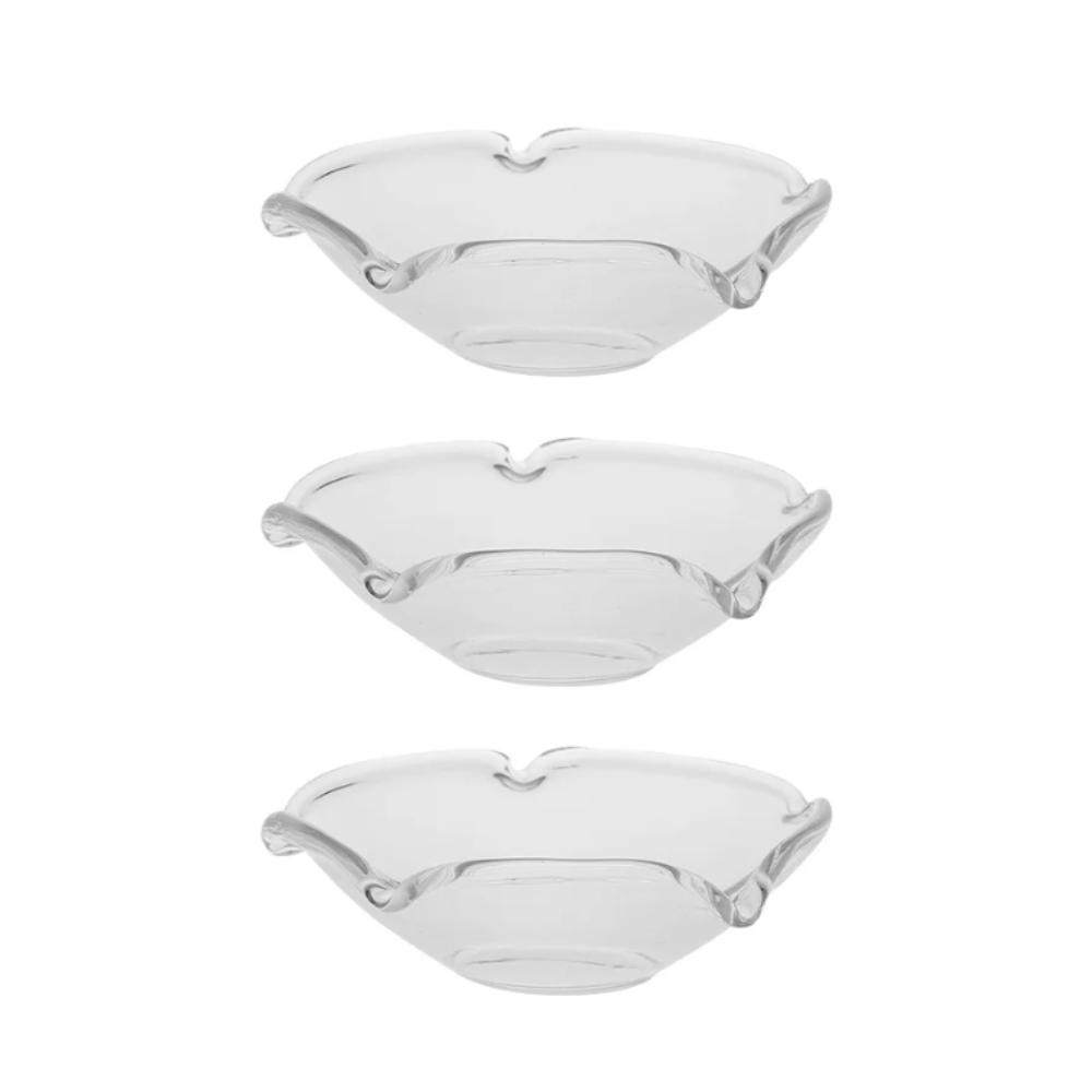 3 Piece Transparent Candle Drip Tray Reusable Candle Drip Protector Glass Wax Catcher Tray  Hotel