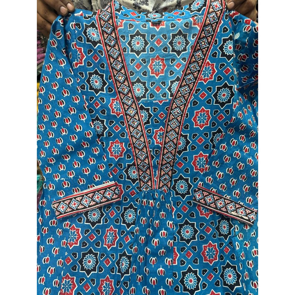 Women Bollywood A-line Kurta Pant Dupatta Set Party Wear Top Tunic Kurti Dress SC-2207a