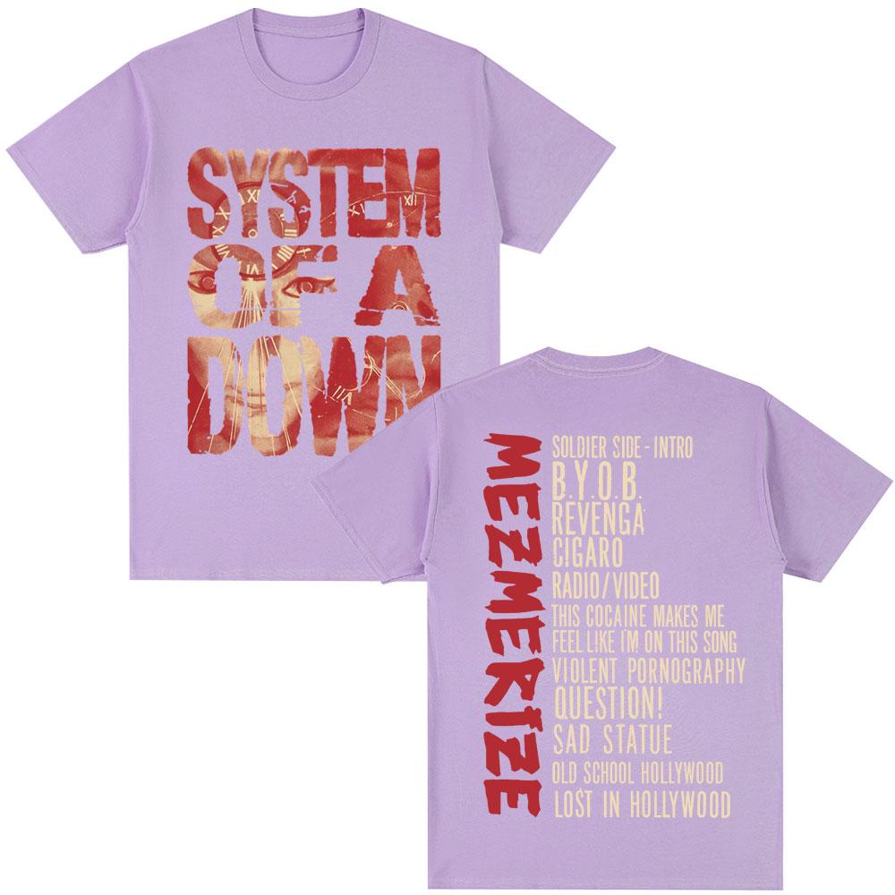 Rock Band System of A Down Mezmerize Album T Shirts Hip Hop Harajuku Vintage Gothic T-shirt Men Women Cotton Oversized T-shirts