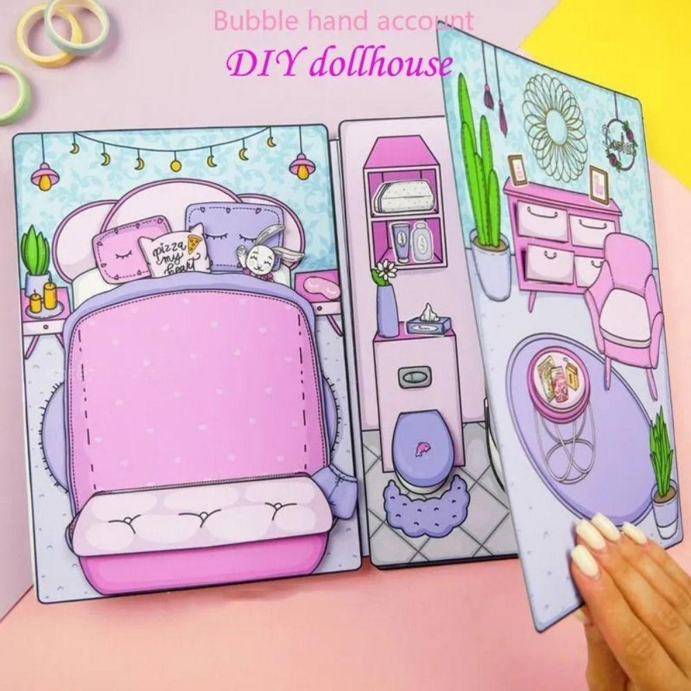 DIY игрушка бумажная кукла тихая книга играть неоднократно DIY милая принцесса книга макияж игра