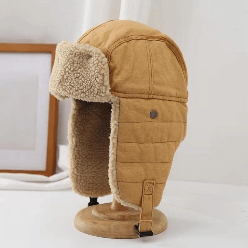 Fleece Ear Protective Hat Thickened Earflap Hat Simple Lei Feng Cap Men