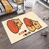 Cute Bear Carpet with Tomato Pattern, Beige Cartoon Floor Mat Decor Suitable for use as an anti-slip for living room bedroom sofas