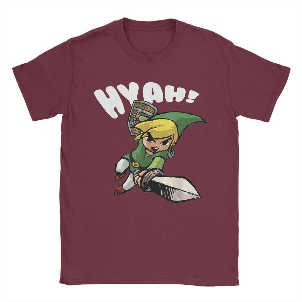 Zeldas Link Hyah Poster T Shirts Unisexs  Pure Cotton Novelty TShirts Round Collar  Tees Short Sleeve Tops Gift Idea