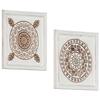 Carved Wall Panels - vidaXL - 40x40 Cm - MDF - Brown and White - 2 Pcs