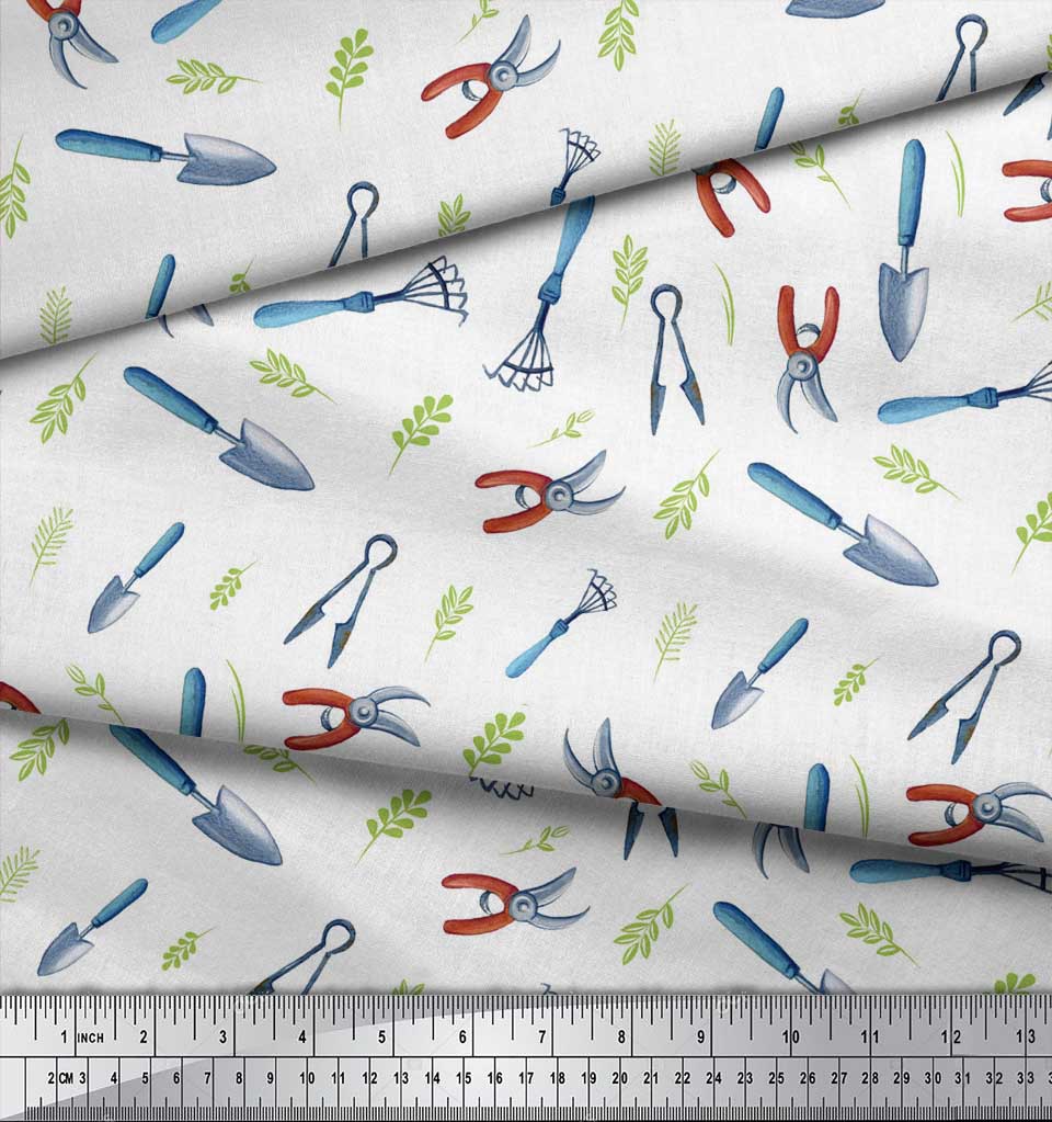 Soimoi Черная полиэстеровая креповая ткань для садовых инструментов, фурнитура, напечатанная ткань для рукоделия на метр 42 дюйма