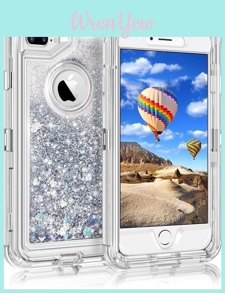 Защитный чехол Defender Shell Ударопрочный с блестками и жидким песком для iPhone 678px