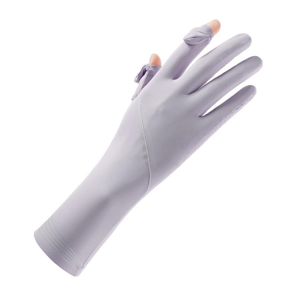 Anti-UV Sunscreen Gloves Touch Screen Driving Mittens New Ice Silk Gloves Outdoor Sports